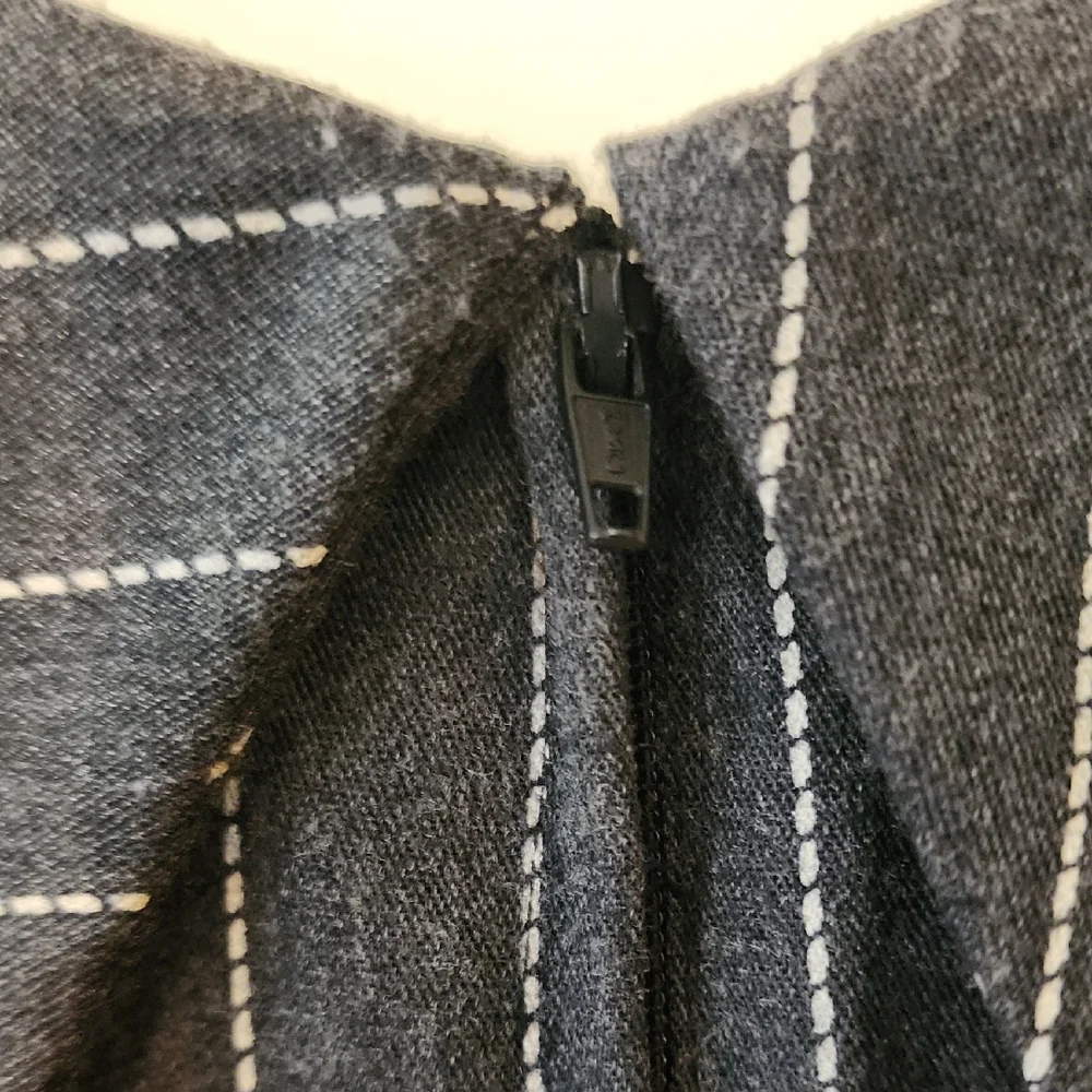 Vintage Charcoal Grey Striped Dress - Picture 5 of 6